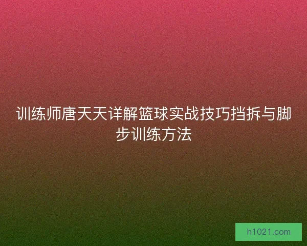 训练师唐天天详解篮球实战技巧挡拆与脚步训练方法